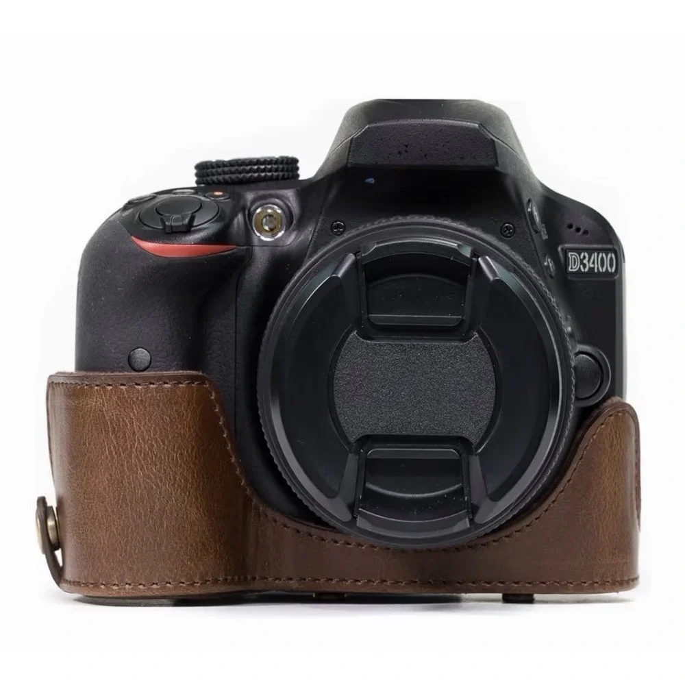 MegaGear Nikon D3500 Ever Ready Leather Camera Case and Strap